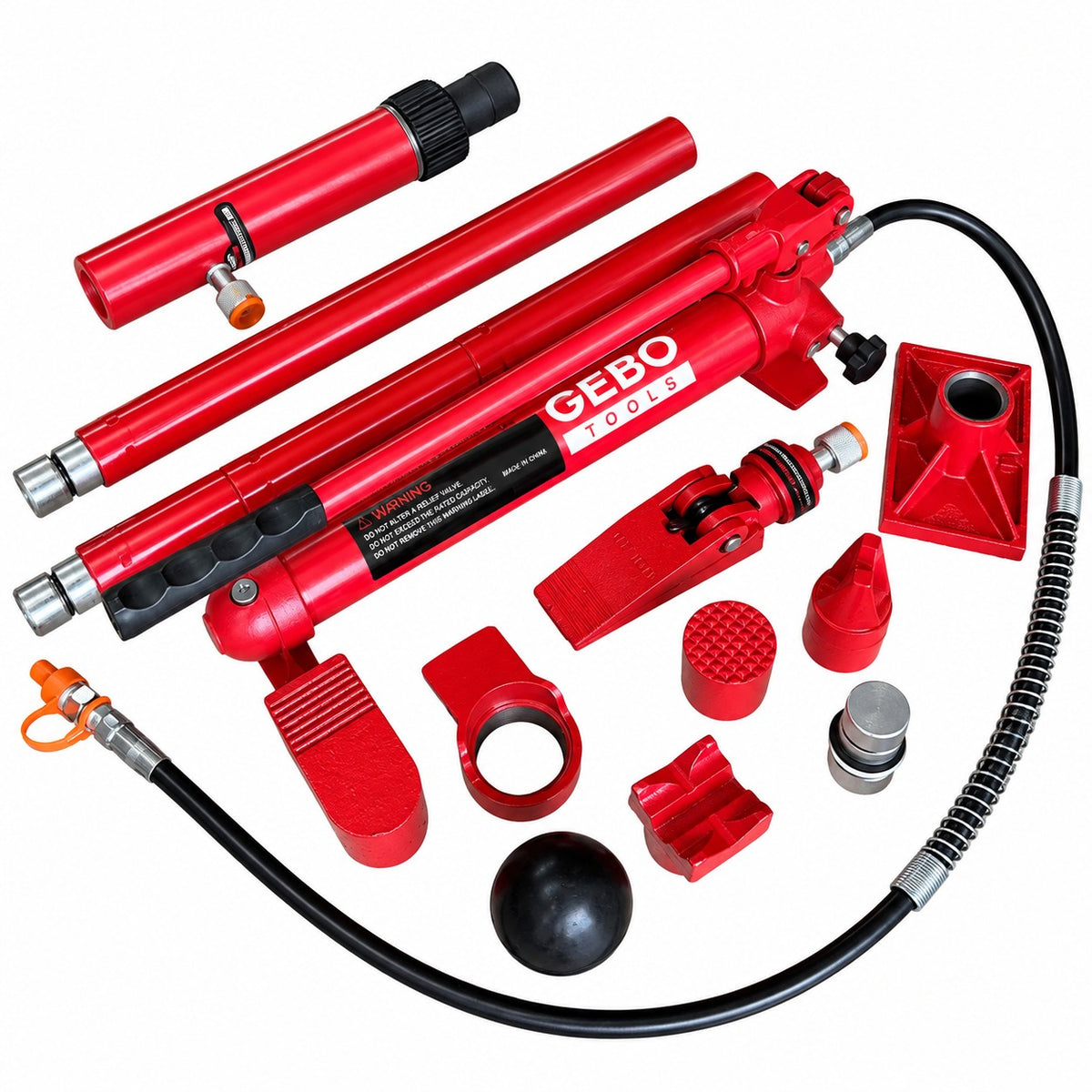 Presa hidraulica indreptat caroserii auto 10T, 15 piese, GEBO TOOLS