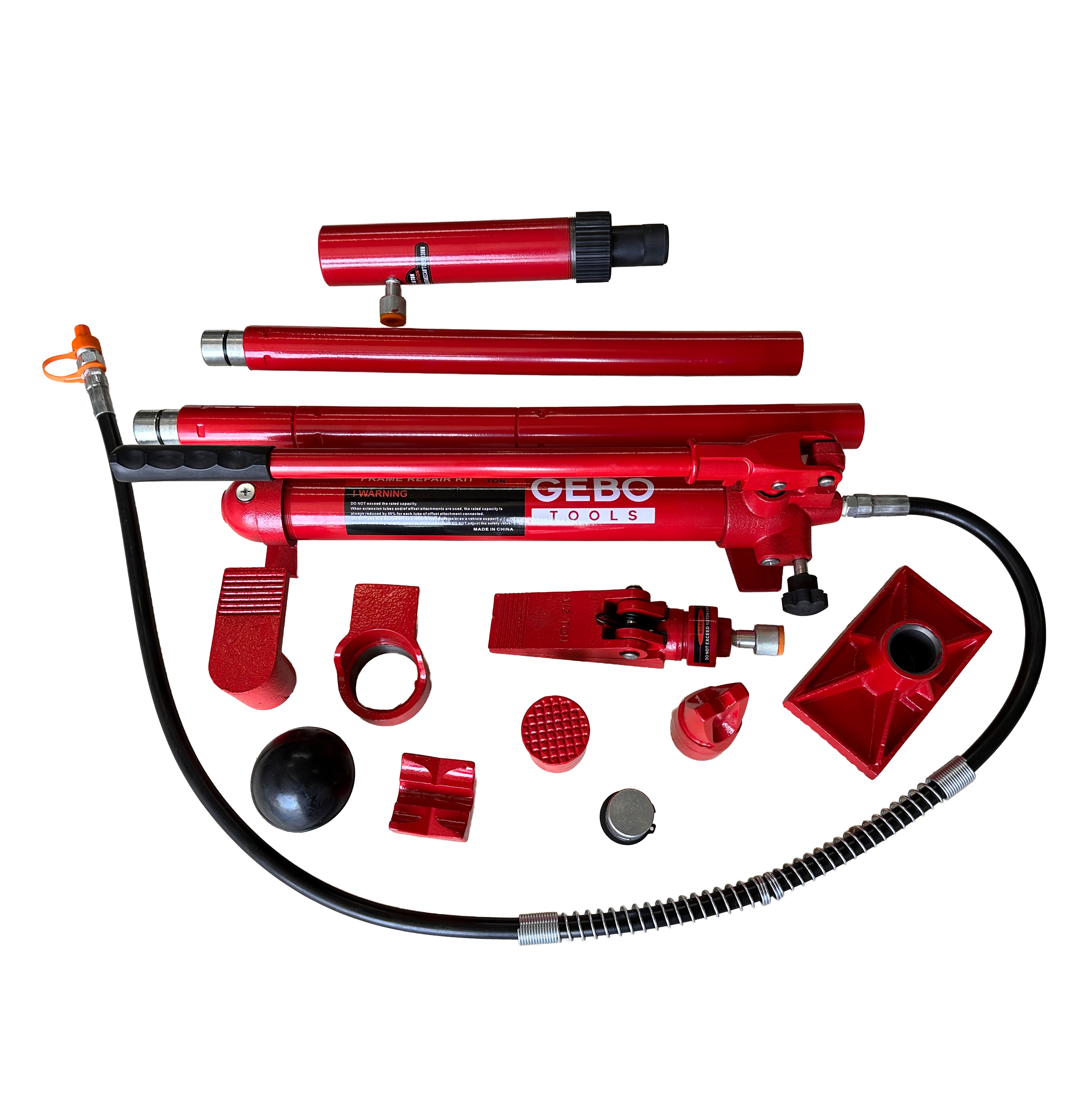 Presa hidraulica indreptat caroserii auto 10T, 15 piese, GEBO TOOLS
