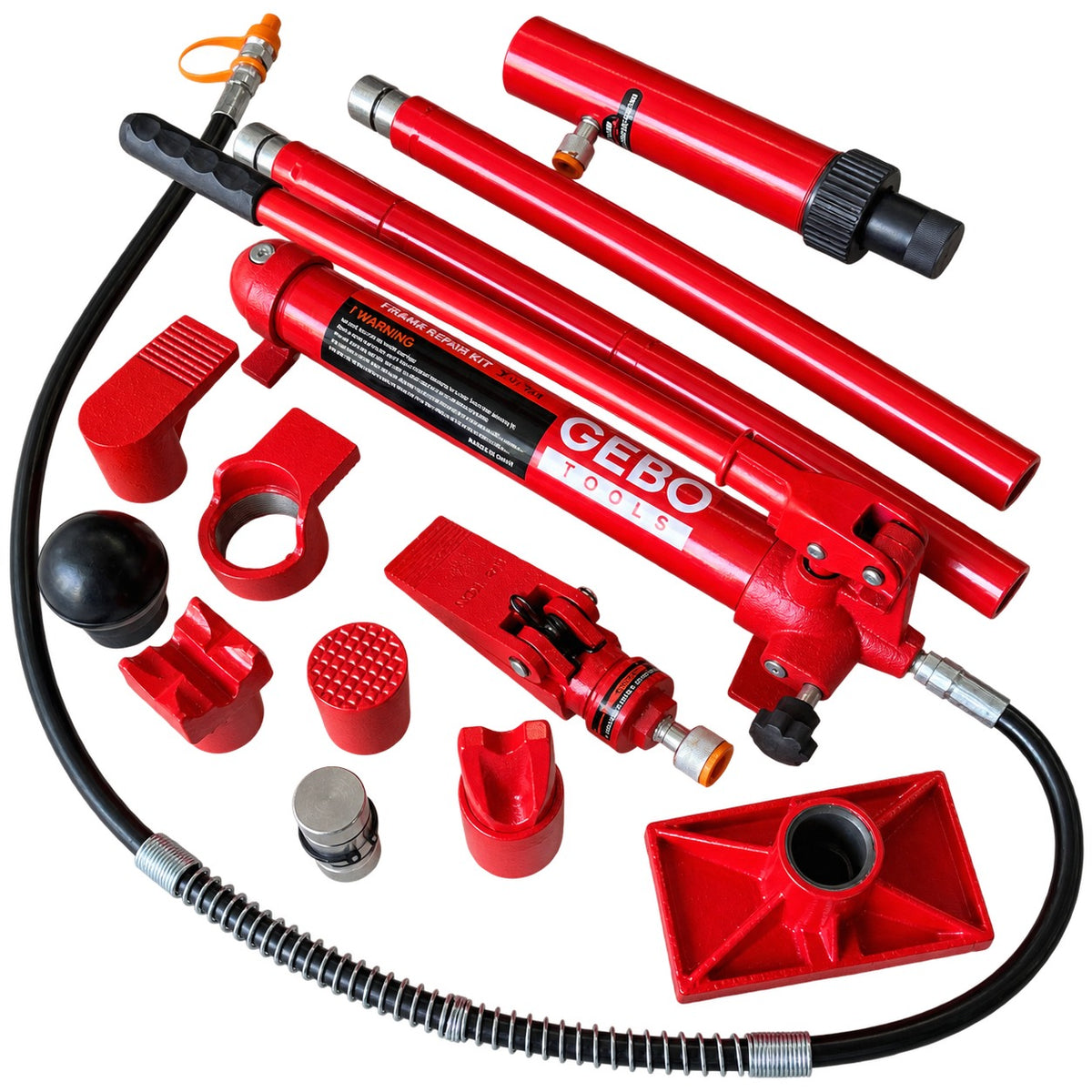 Presa hidraulica indreptat caroserii auto 10T, 15 piese, GEBO TOOLS