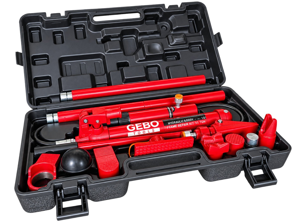 Presa hidraulica indreptat caroserii auto 10T, 15 piese, GEBO TOOLS