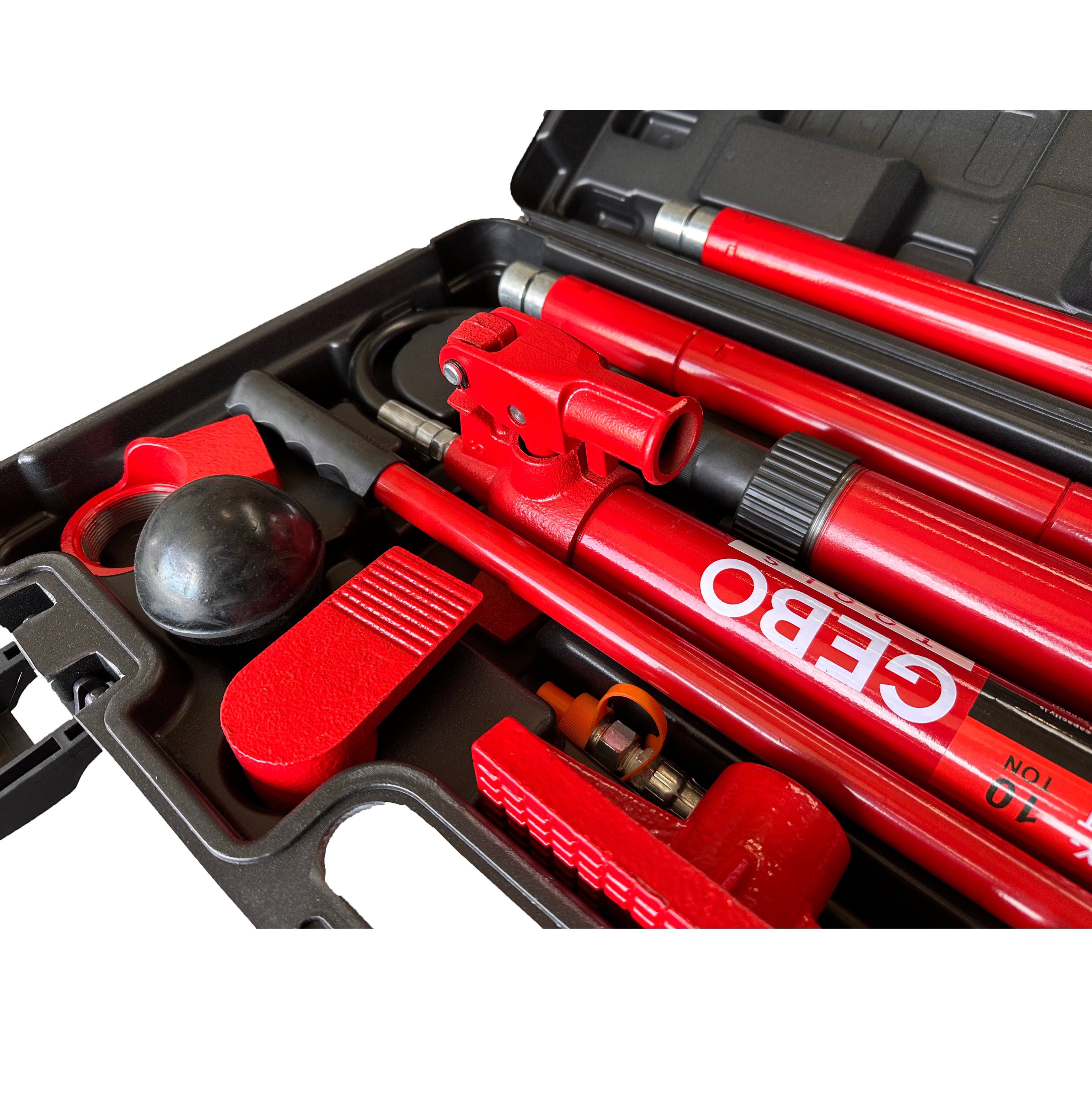 Presa hidraulica indreptat caroserii auto 10T, 15 piese, GEBO TOOLS