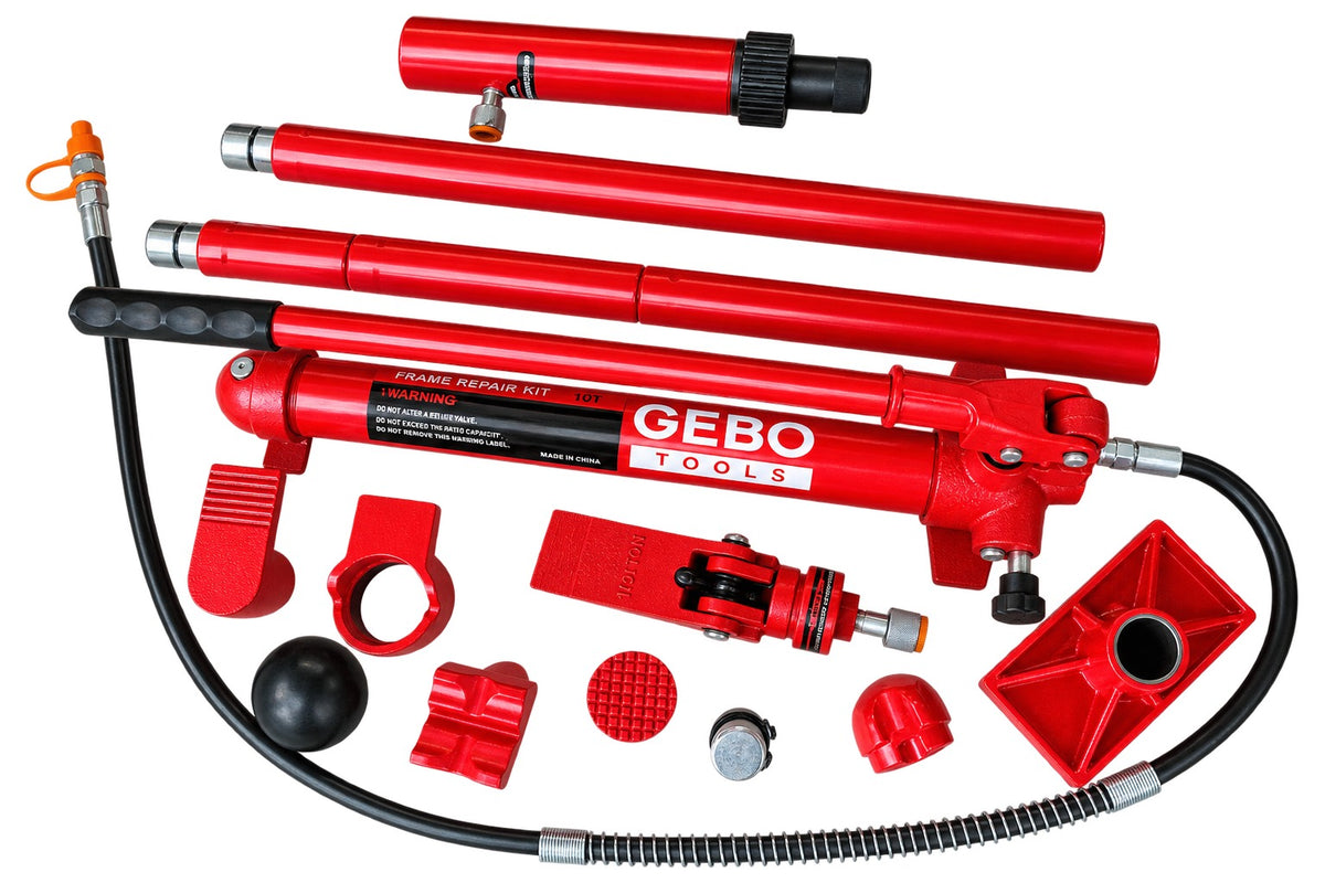 Presa hidraulica indreptat caroserii auto 10T, 15 piese, GEBO TOOLS