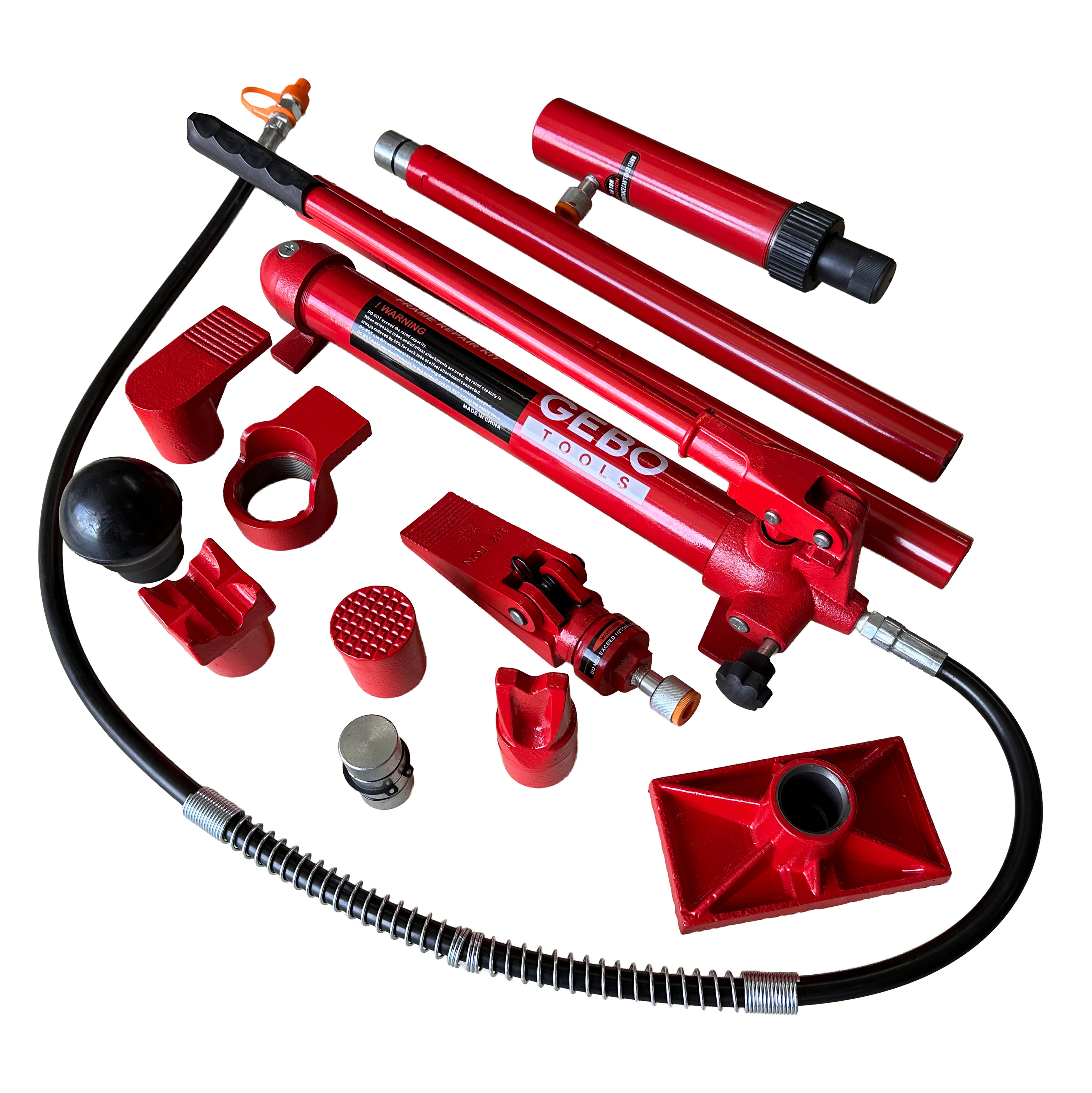 Presa hidraulica indreptat caroserii auto 10T, 15 piese, GEBO TOOLS