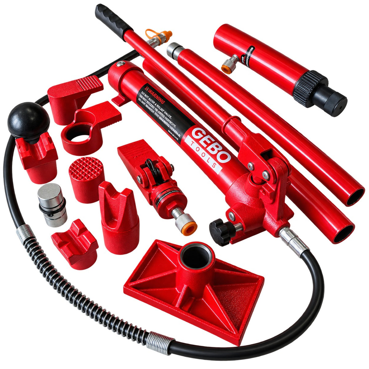 Presa hidraulica indreptat caroserii auto 10T, 15 piese, GEBO TOOLS