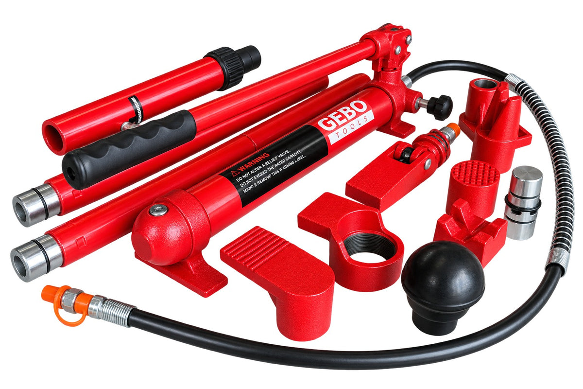 Presa hidraulica indreptat caroserii auto 10T, 15 piese, GEBO TOOLS