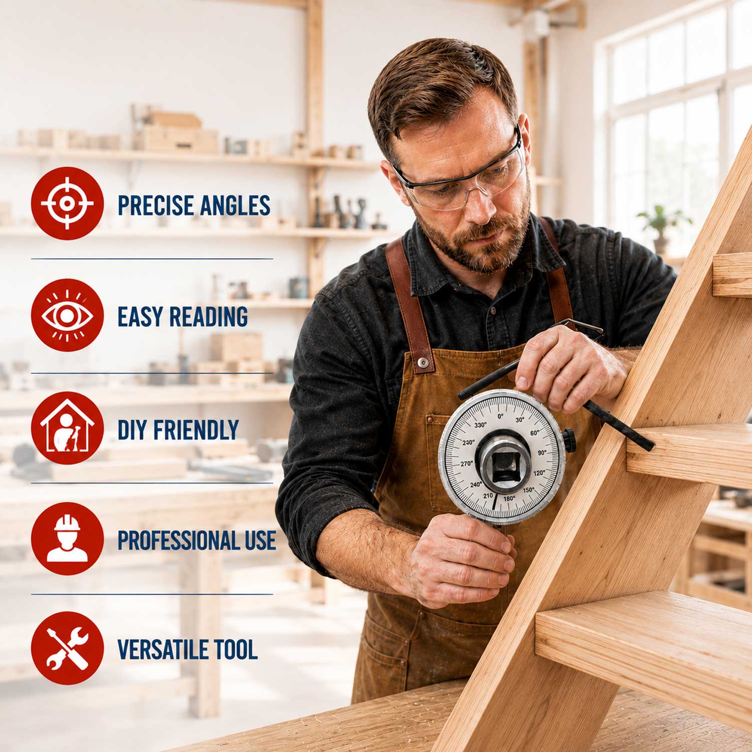 Raportor, goniometru si cheie dinamometrica cu scala gradata 1/2 GEBO TOOLS