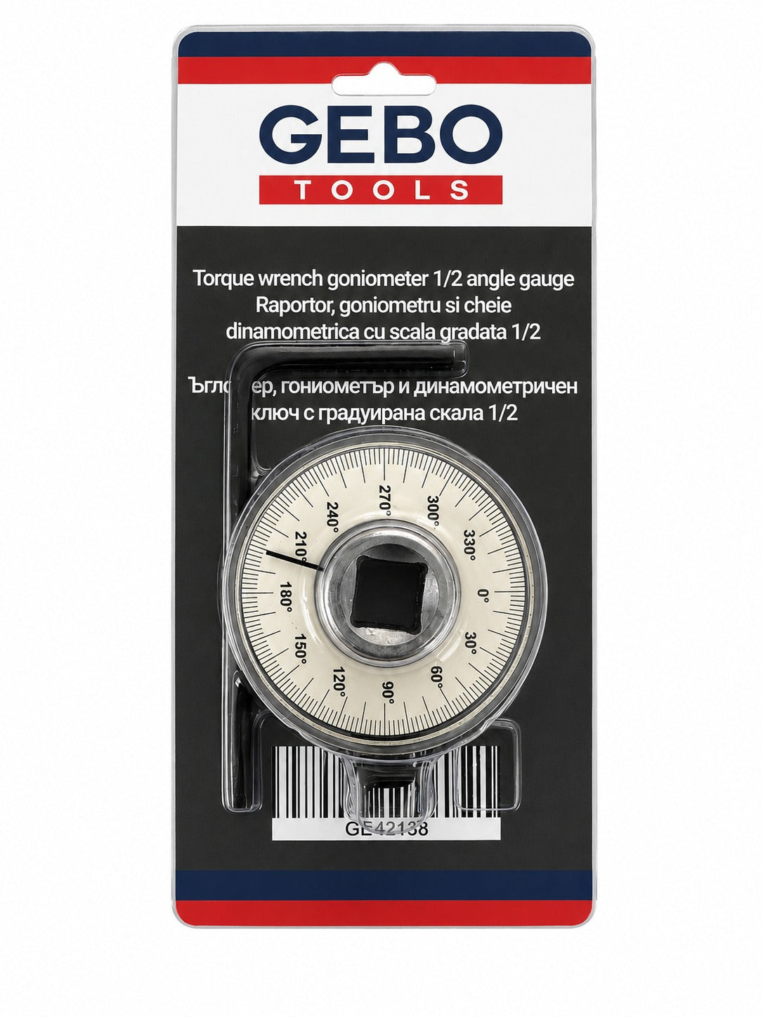 Raportor, goniometru si cheie dinamometrica cu scala gradata 1/2 GEBO TOOLS