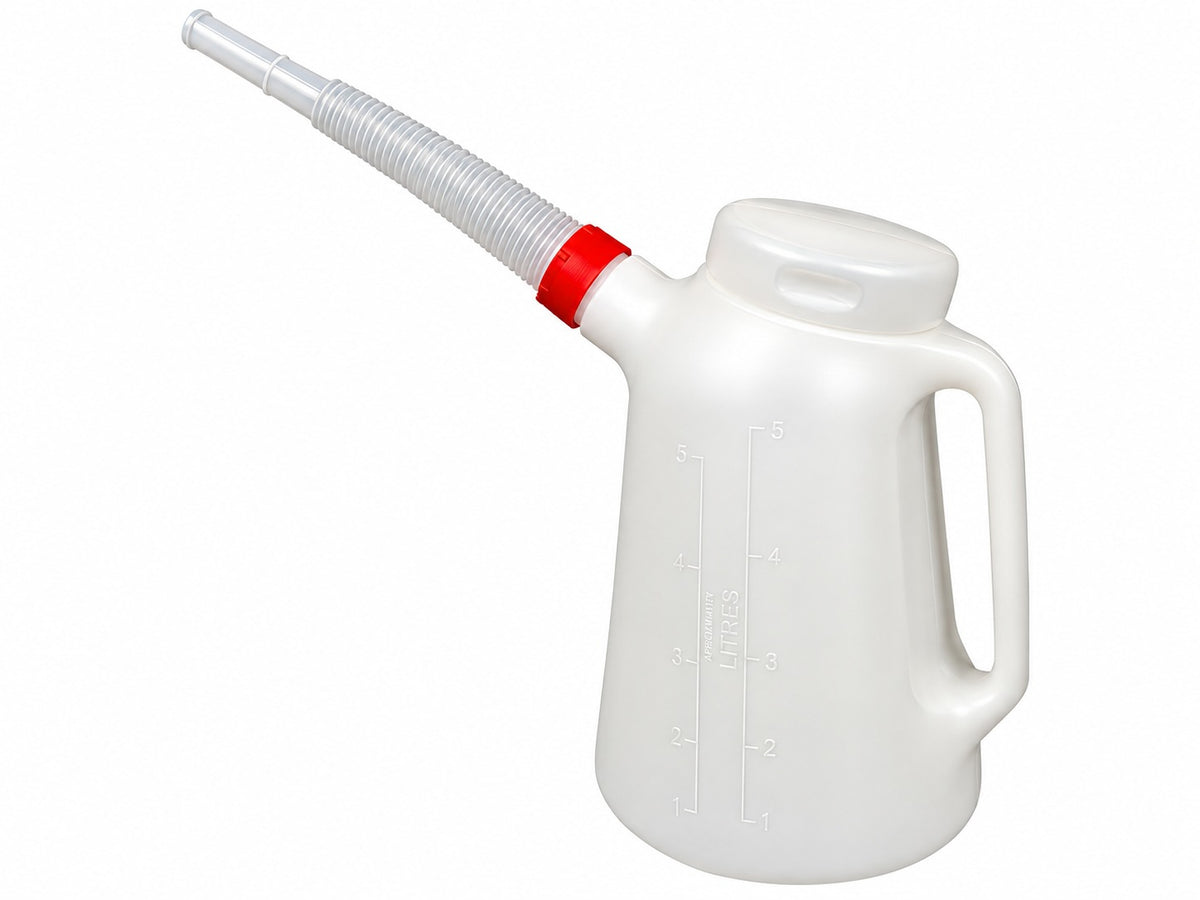 Recipient cu capac si furtun flexibil pentru ulei si antigel 5l GEBO TOOLS