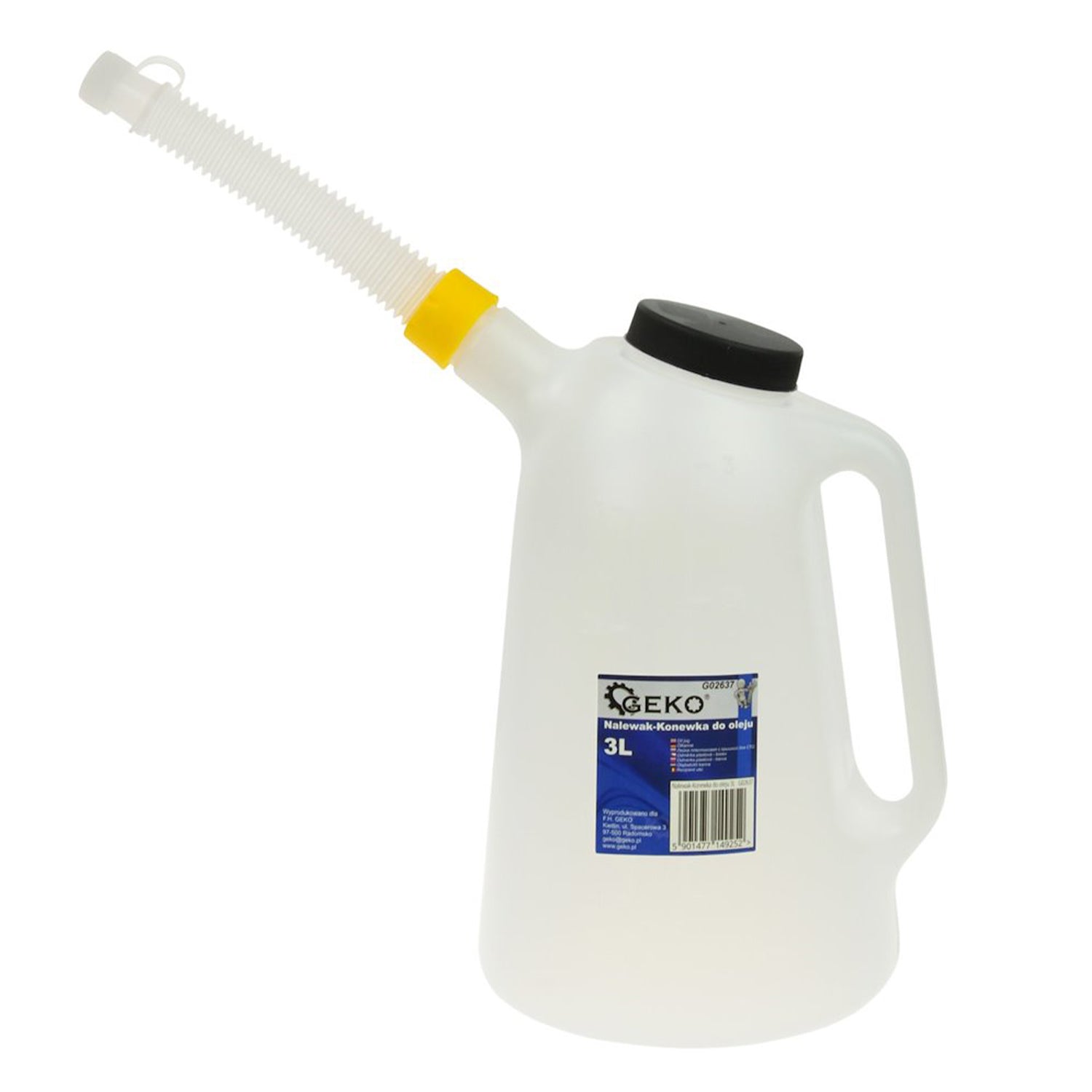 Recipient gradat cu capac si furtun flexibil pentru ulei si antigel, 3l - GEKO