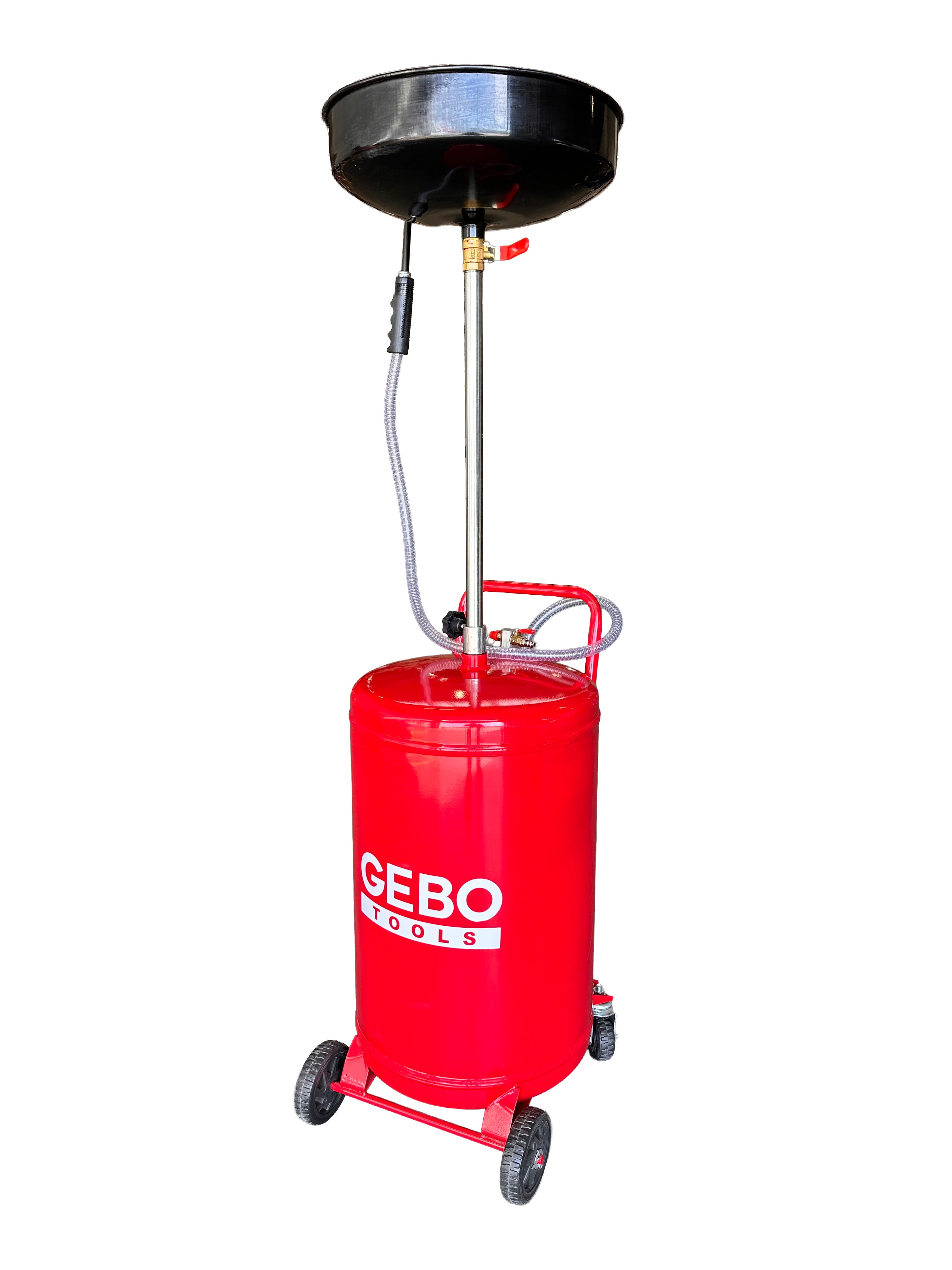Recuperator ulei uzat pneumatic GEBO TOOLS 70l cu vas colector 10l, golire 6-8 bar, tija reglabila
