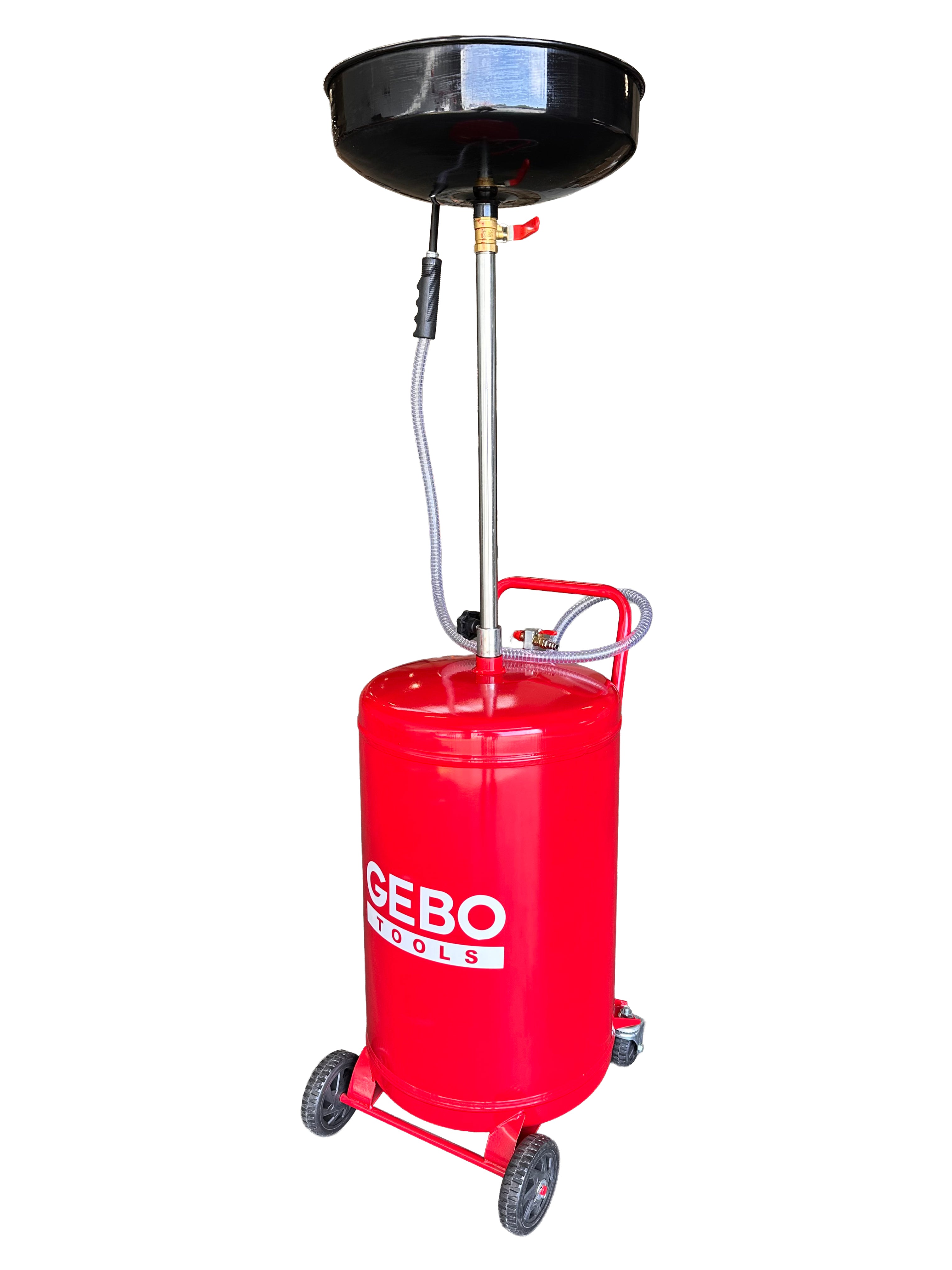 Recuperator ulei uzat pneumatic GEBO TOOLS 70l cu vas colector 10l, golire 6-8 bar, tija reglabila