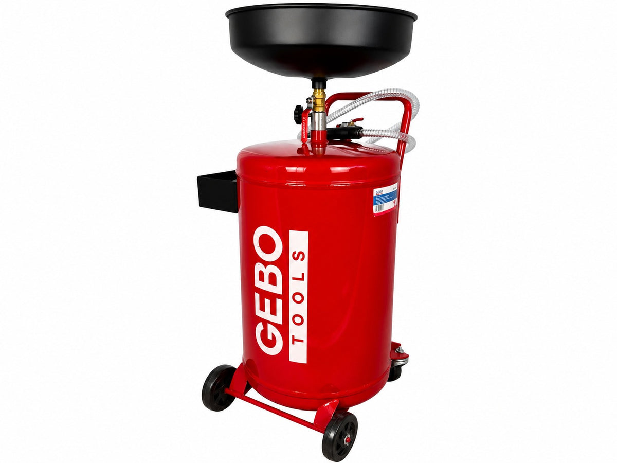 Recuperator ulei uzat pneumatic GEBO TOOLS 75l cu vas colector 10l, golire 6-8 bar, tija reglabila