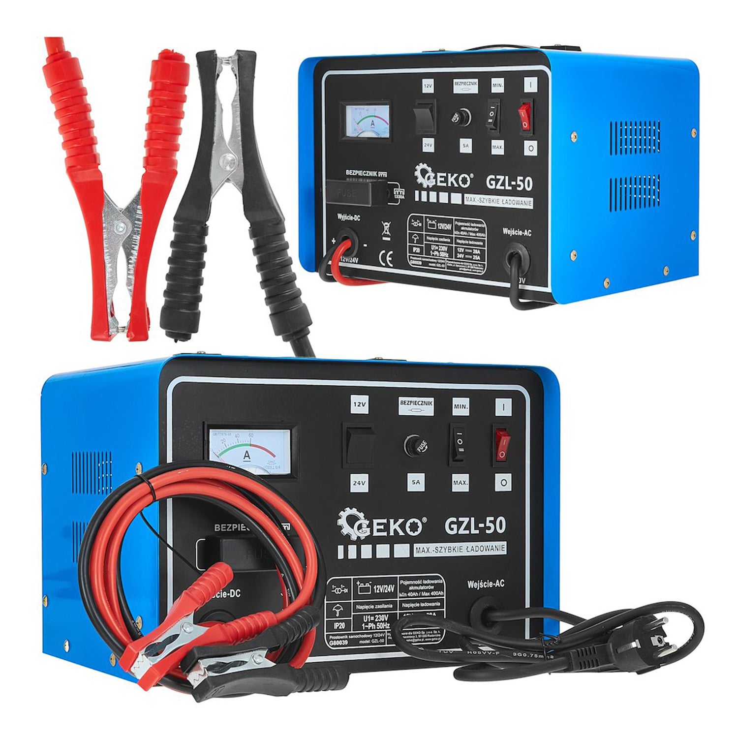 Redresor auto 12/24V gzl-50 28/25a pentru baterii acumulator auto 40-400Ah cu fast charge- GEKO