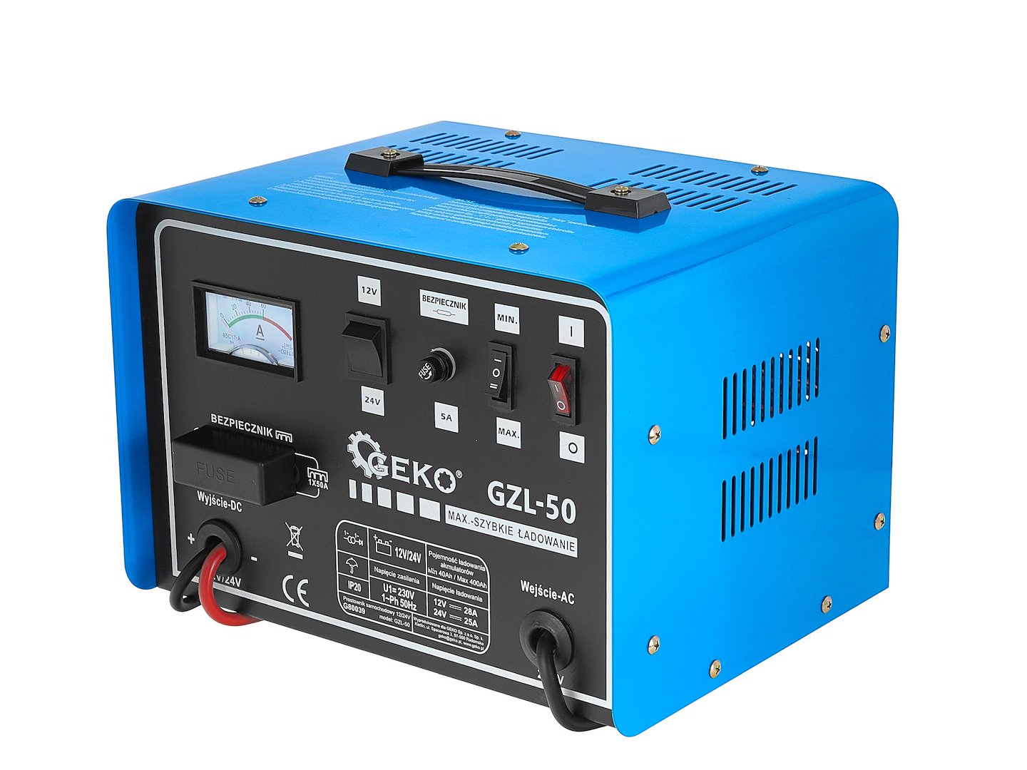 Redresor auto 12/24V gzl-50 28/25a pentru baterii acumulator auto 40-400Ah cu fast charge- GEKO