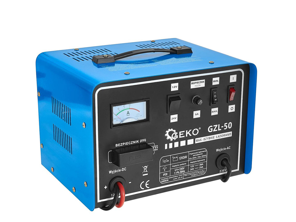 Redresor auto 12/24V gzl-50 28/25a pentru baterii acumulator auto 40-400Ah cu fast charge- GEKO
