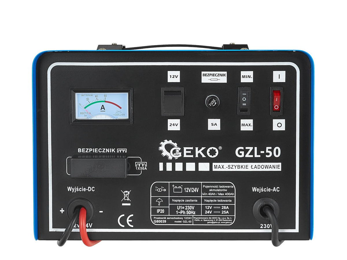 Redresor auto 12/24V gzl-50 28/25a pentru baterii acumulator auto 40-400Ah cu fast charge- GEKO