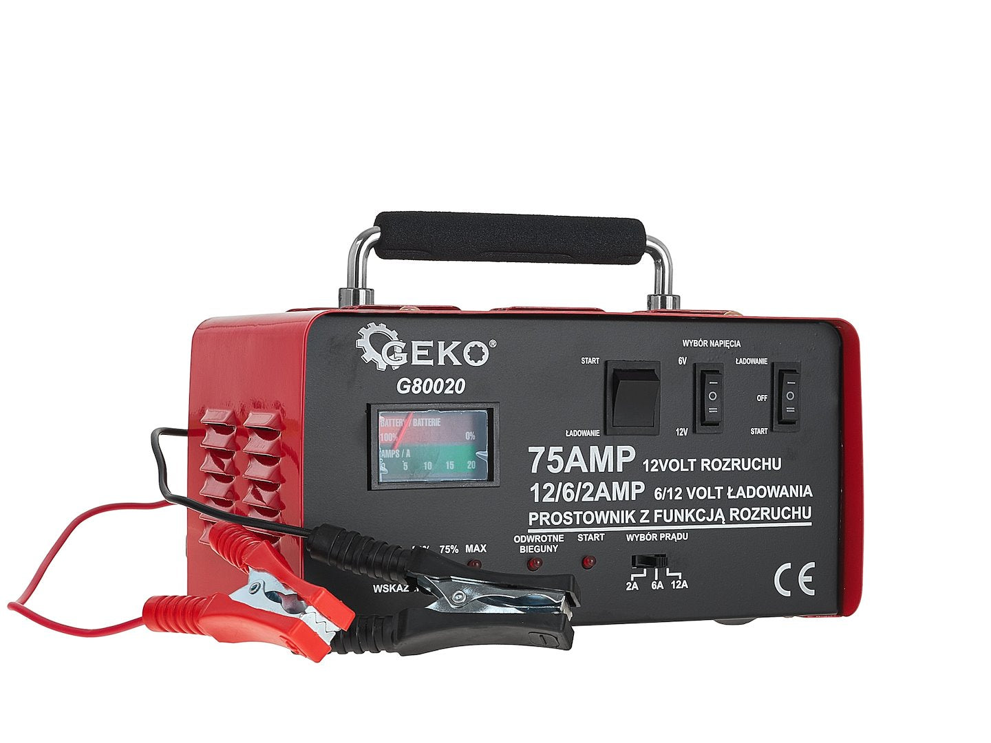 Redresor auto cu pornire 75a, 6/12V pentru baterii acumulator auto 20-120 ah - GEKO