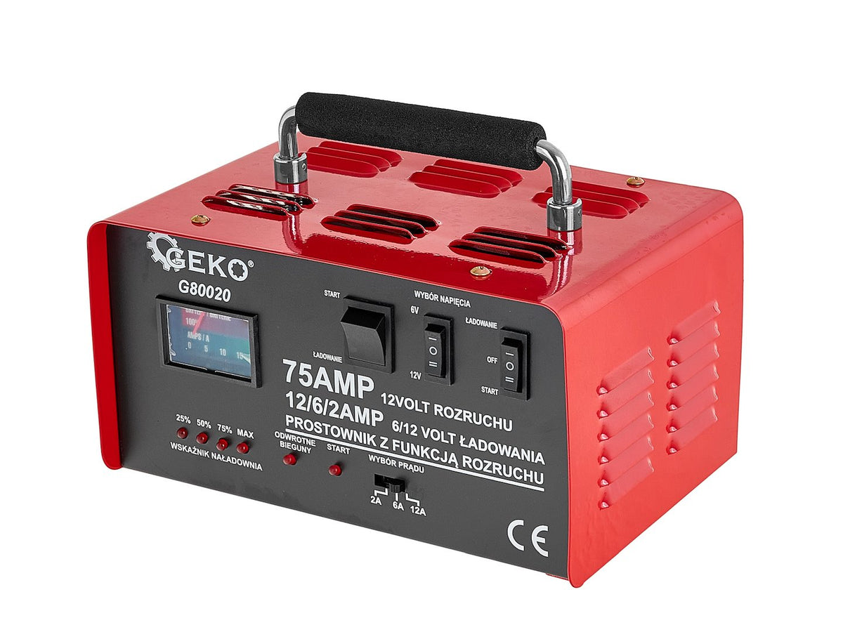 Redresor auto cu pornire 75a, 6/12V pentru baterii acumulator auto 20-120 ah - GEKO