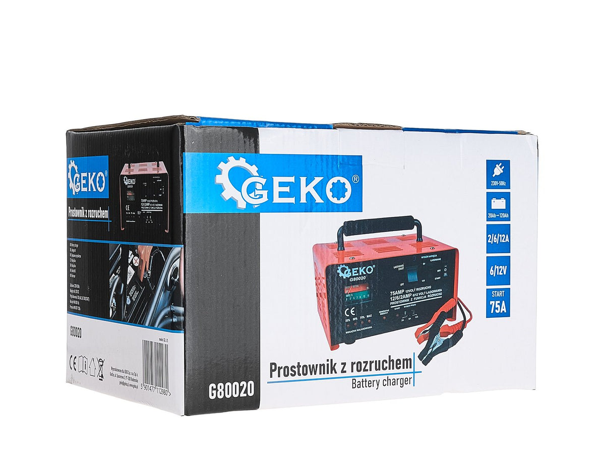 Redresor auto cu pornire 75a, 6/12V pentru baterii acumulator auto 20-120 ah - GEKO