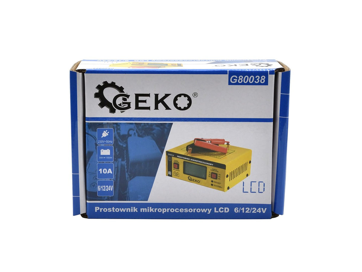 Redresor auto microprocesor LCD 6/12/24V 10a pentru baterii acumulator auto 6-150ah - GEKO
