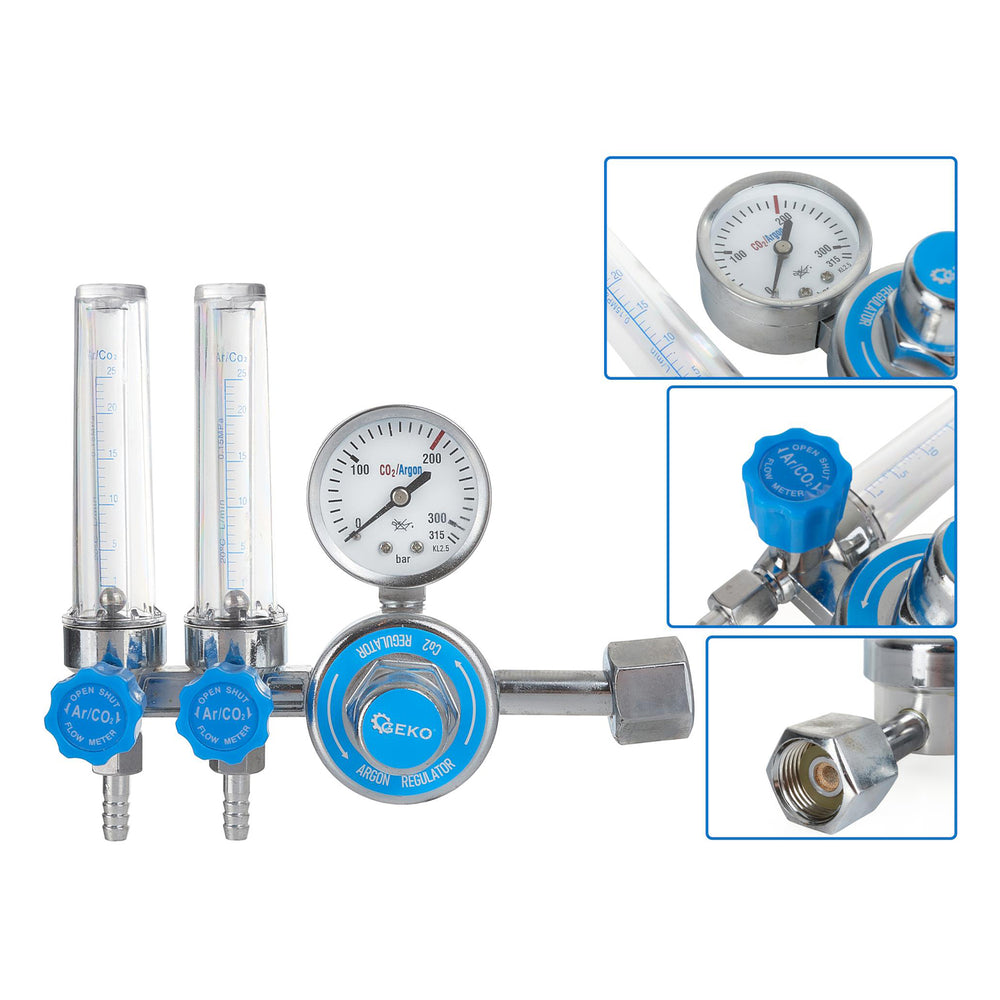 Regulator de presiune co2 / argon cu rotametru dublu