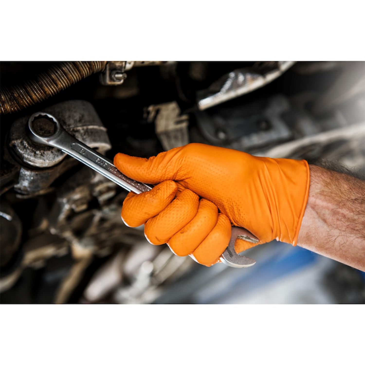 MANUSI DE NITRIL PREMIUM MERCATOR GOGRIP ONE BY ONE PORTOCALIU, MARIMEA M, SET DE 100BUC