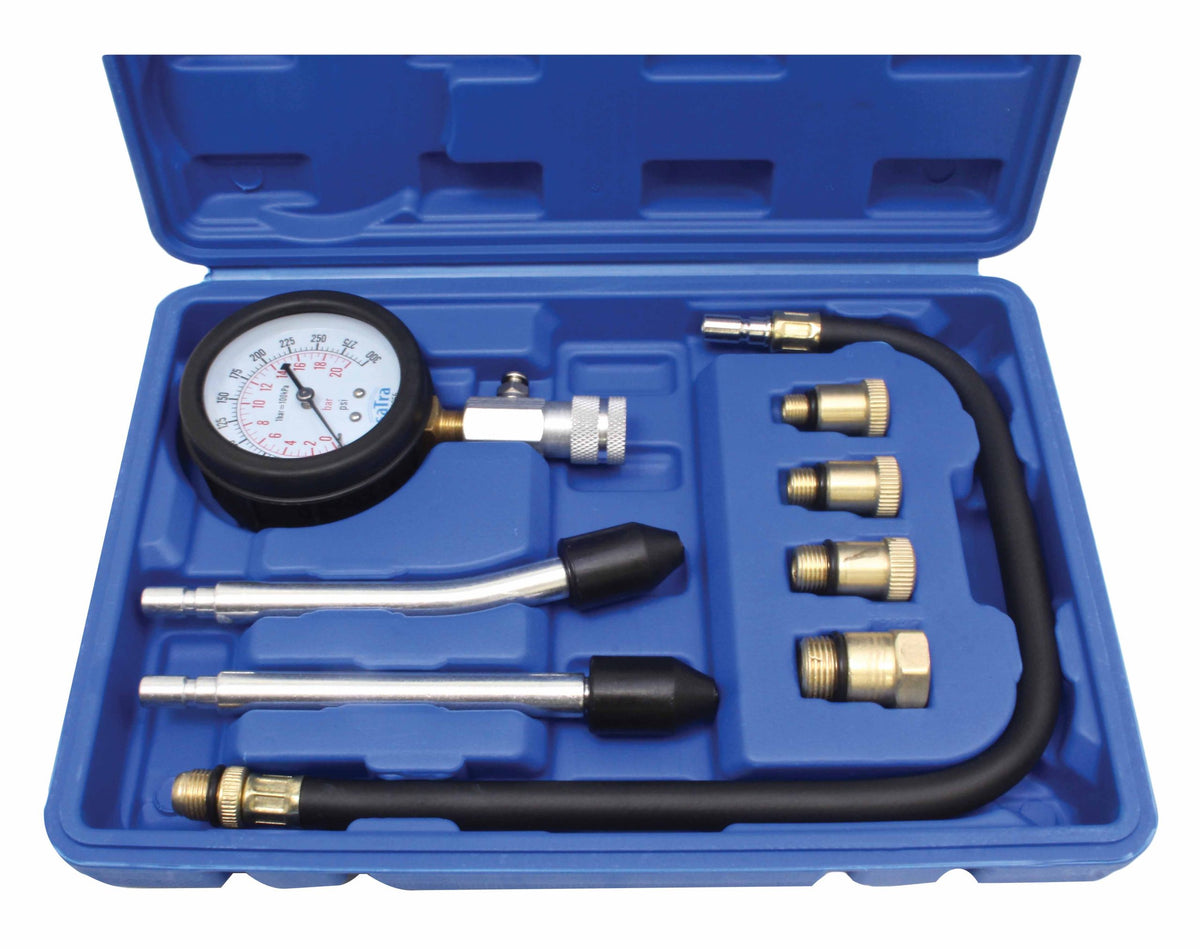 Tester compresmetru compresie  motoare benzina 8 piese