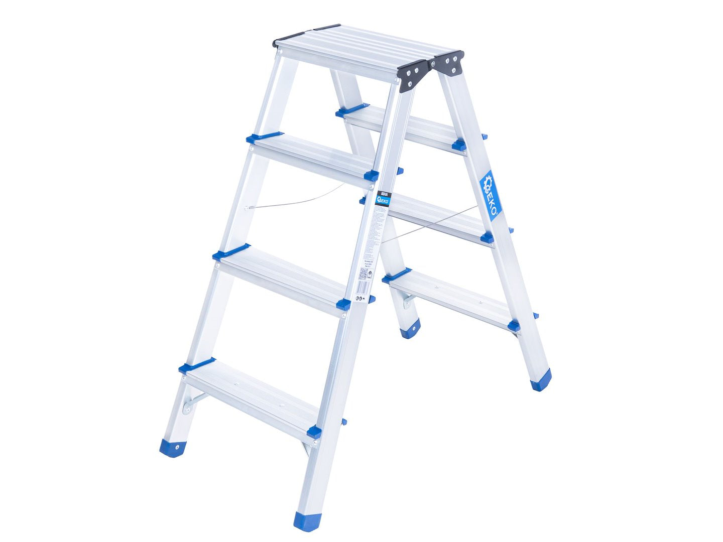 Scara dubla aluminiu 4 trepte 150kg GEKO