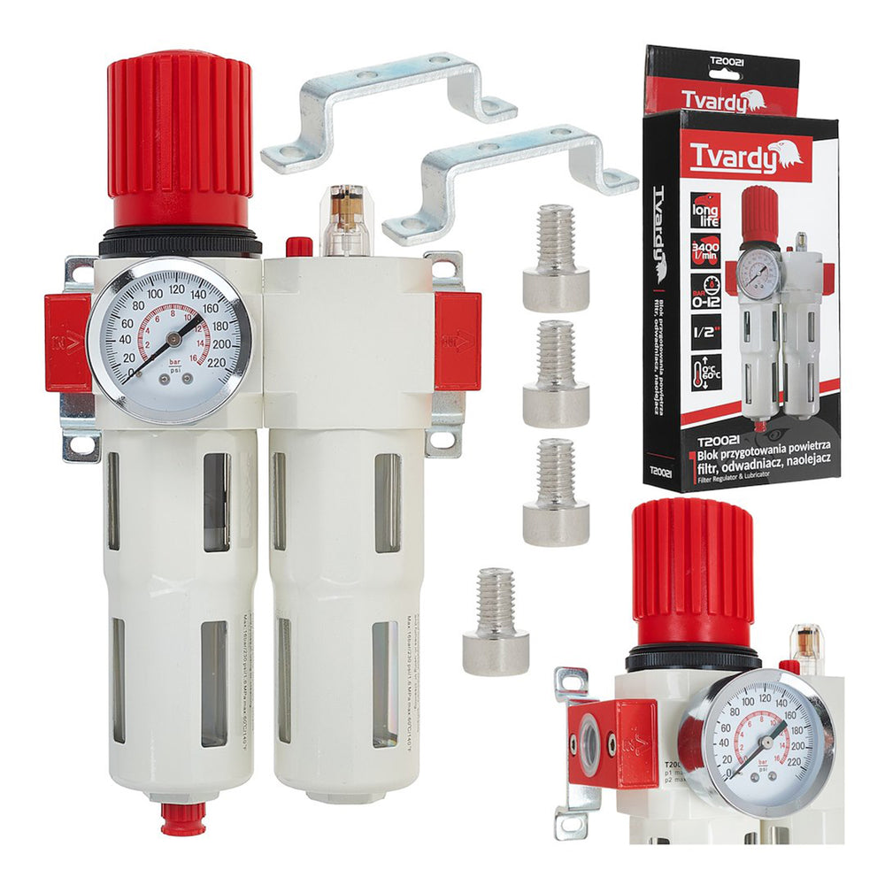 Separator apa si lubrifiere cu regulator de presiune 1/2 TVARDY