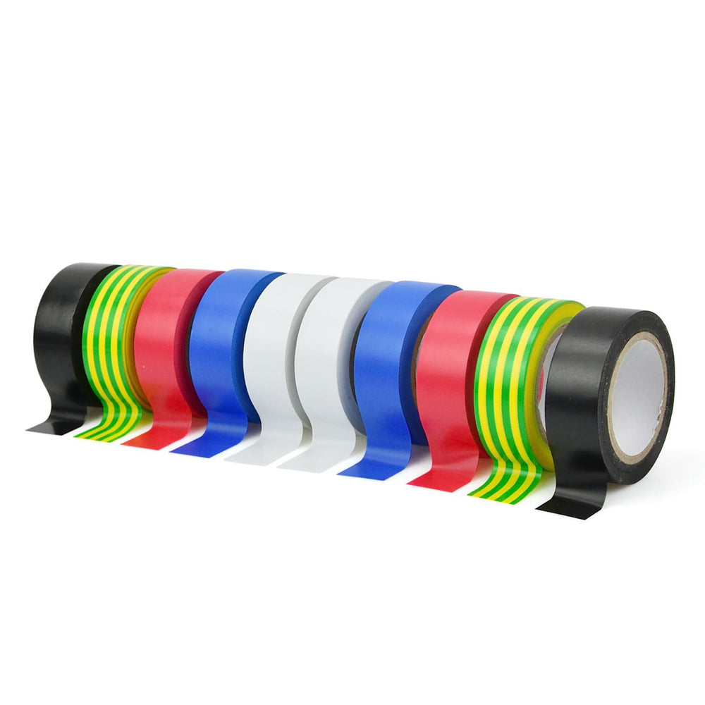 Set 10 benzi izolatoare colorate, 19mm x 0.13mm x 5m, GEKO