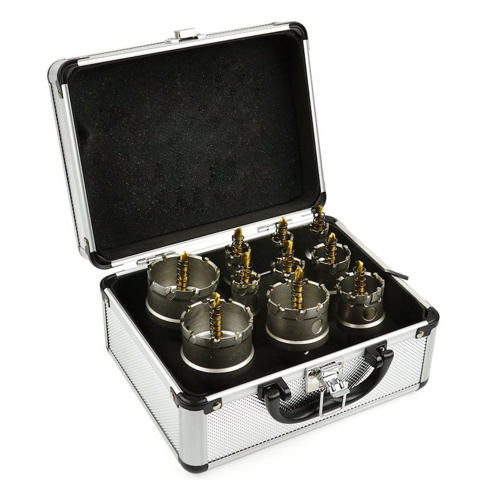 Set 10 carote TCt pentru metal 16 - 53mm cu burghiu pilot titan - GEKO
