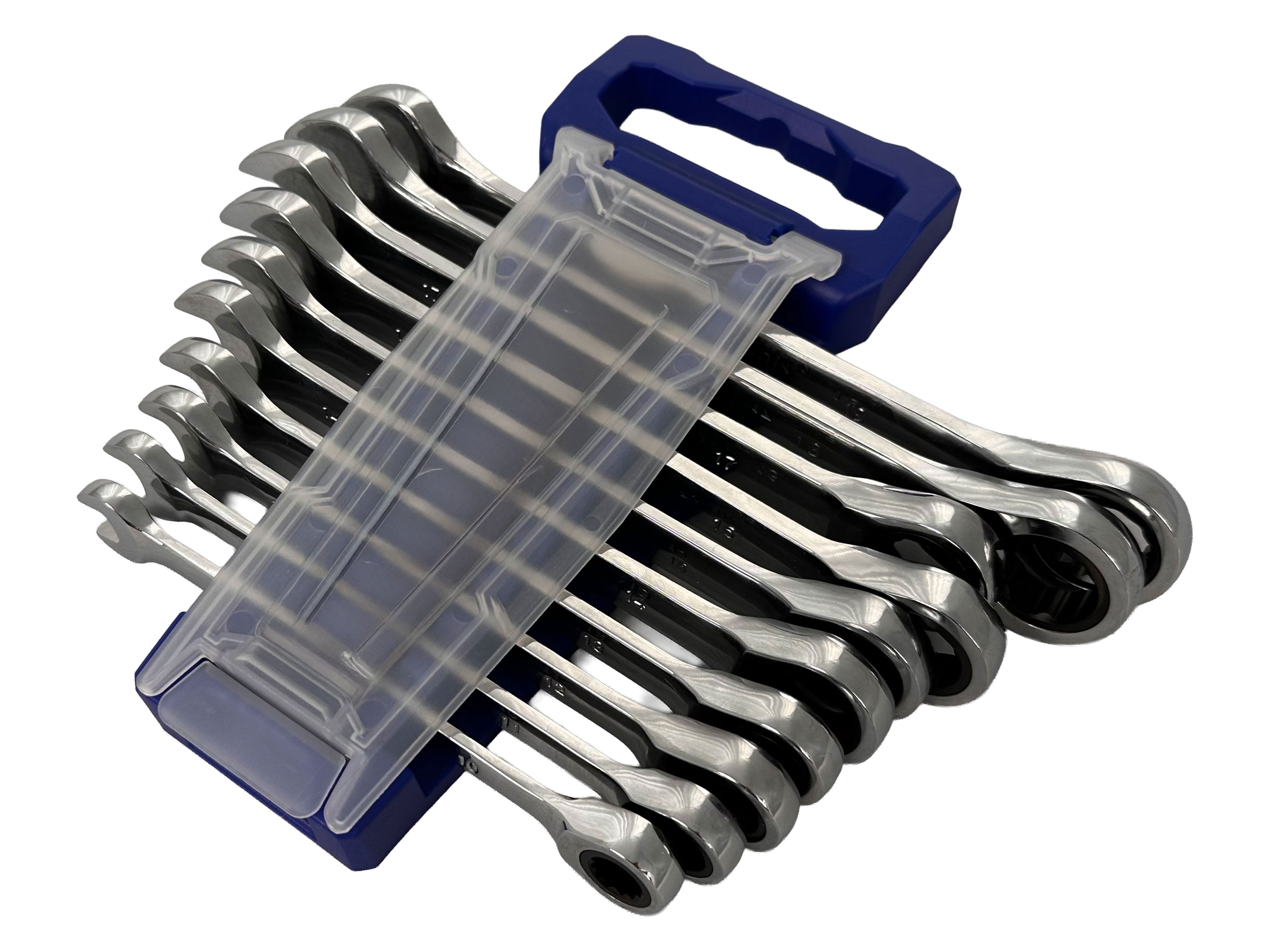 Set 10 chei combinate cu clichet 10-19 mm - GEBO TOOLS