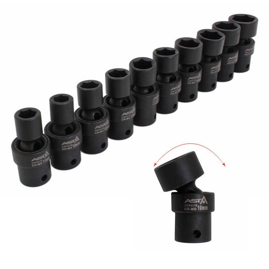 Set 10 chei tubulare de impact 3/8 10-19mm cu articulatie cardanica