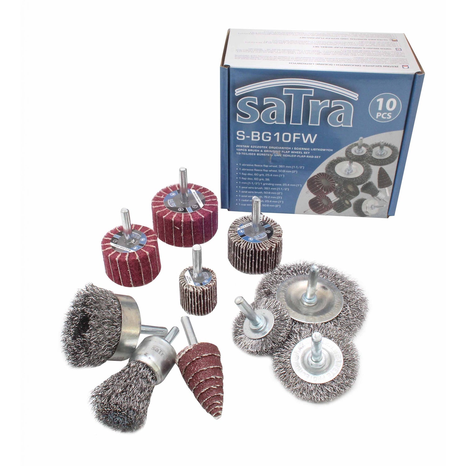 Set 10 perii sarma si disc lamelar pentru polizare/curatare metal si lemn