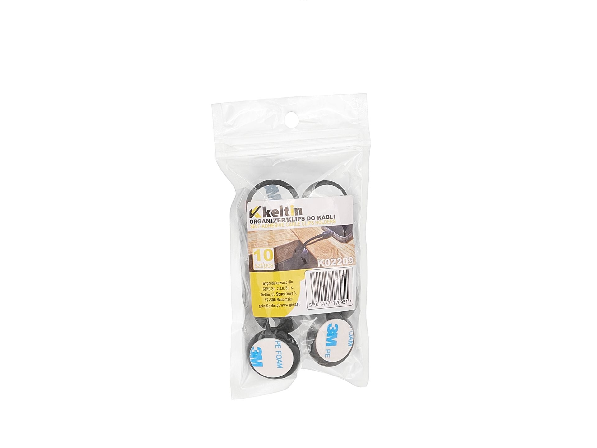 Set 10 suporturi autoadezive pentru cabluri 28x28mm