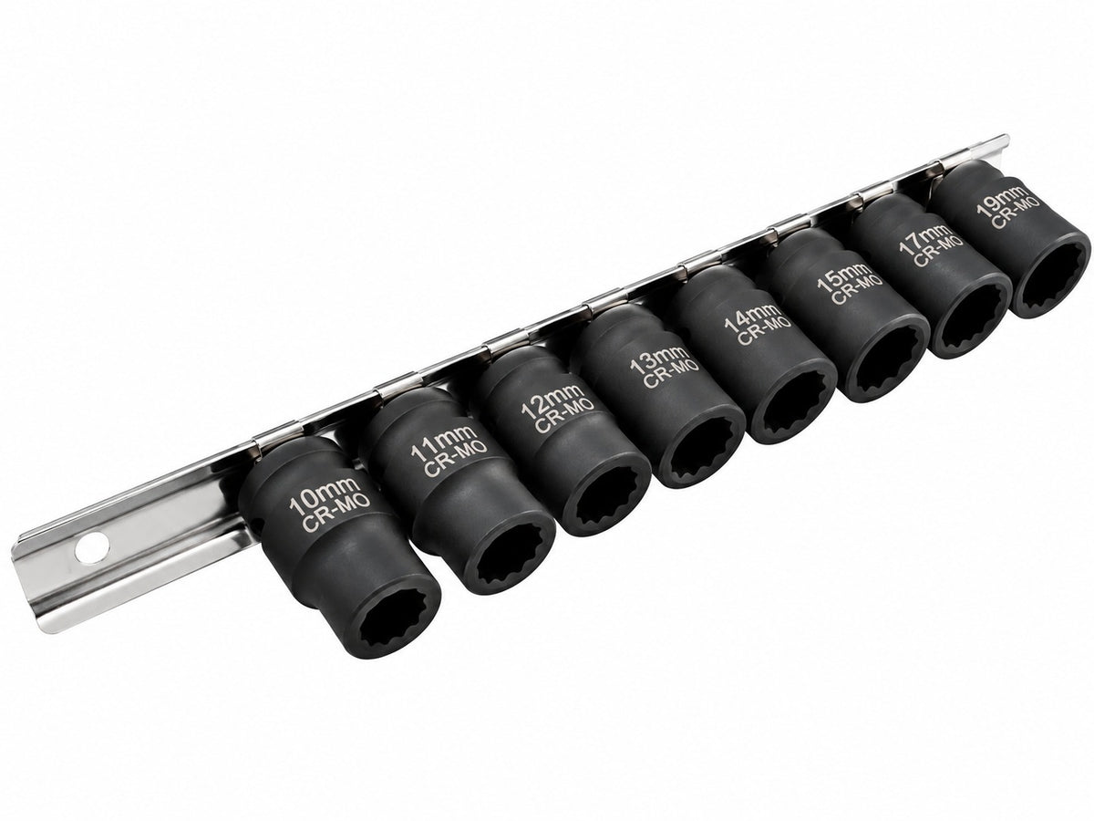 Set 10 tubulare bi-hexagonale scurte de impact 1/2 12 laturi GEBO TOOLS