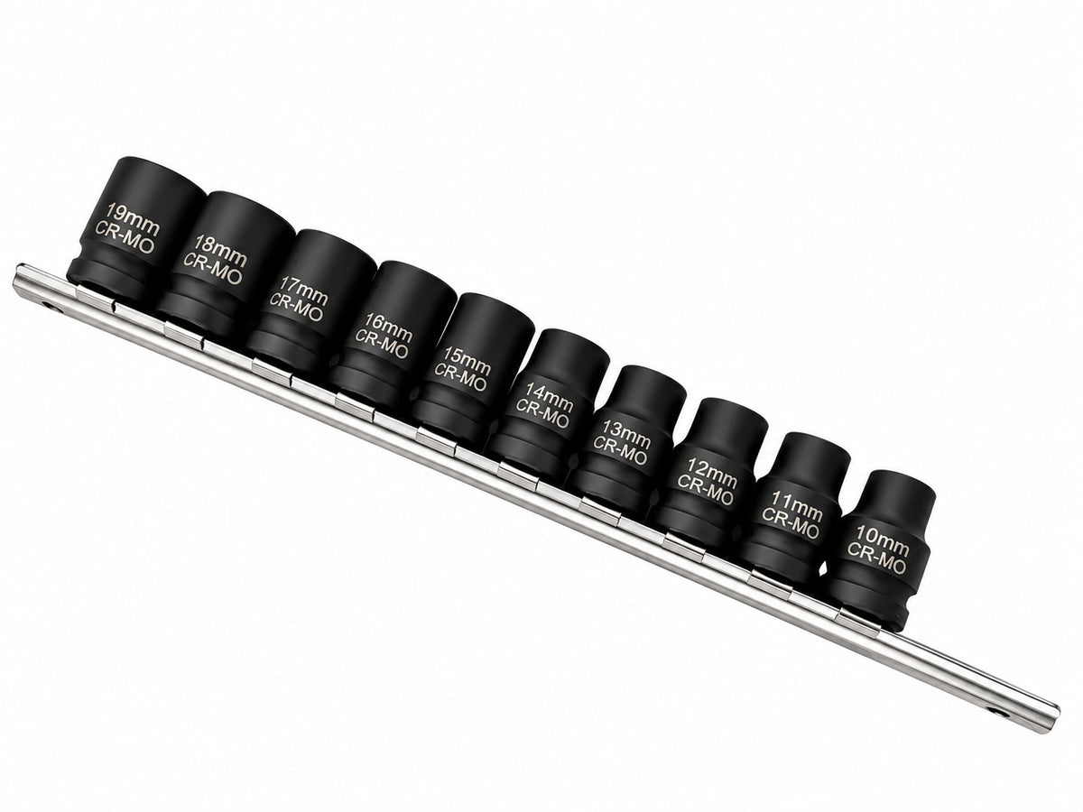Set 10 tubulare bi-hexagonale scurte de impact 1/2 12 laturi GEBO TOOLS