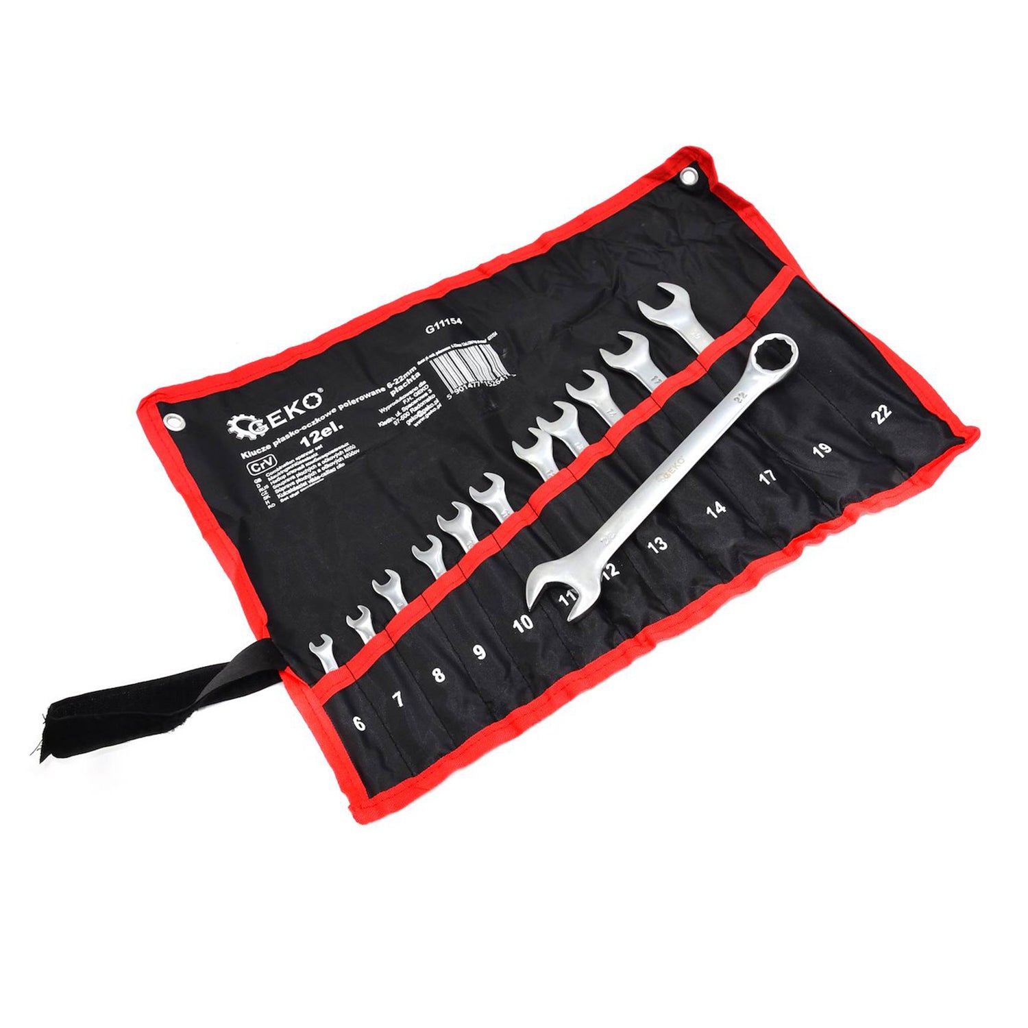 Set 12 chei combinate fixe si inelare CRV 6-22mm - GEKO