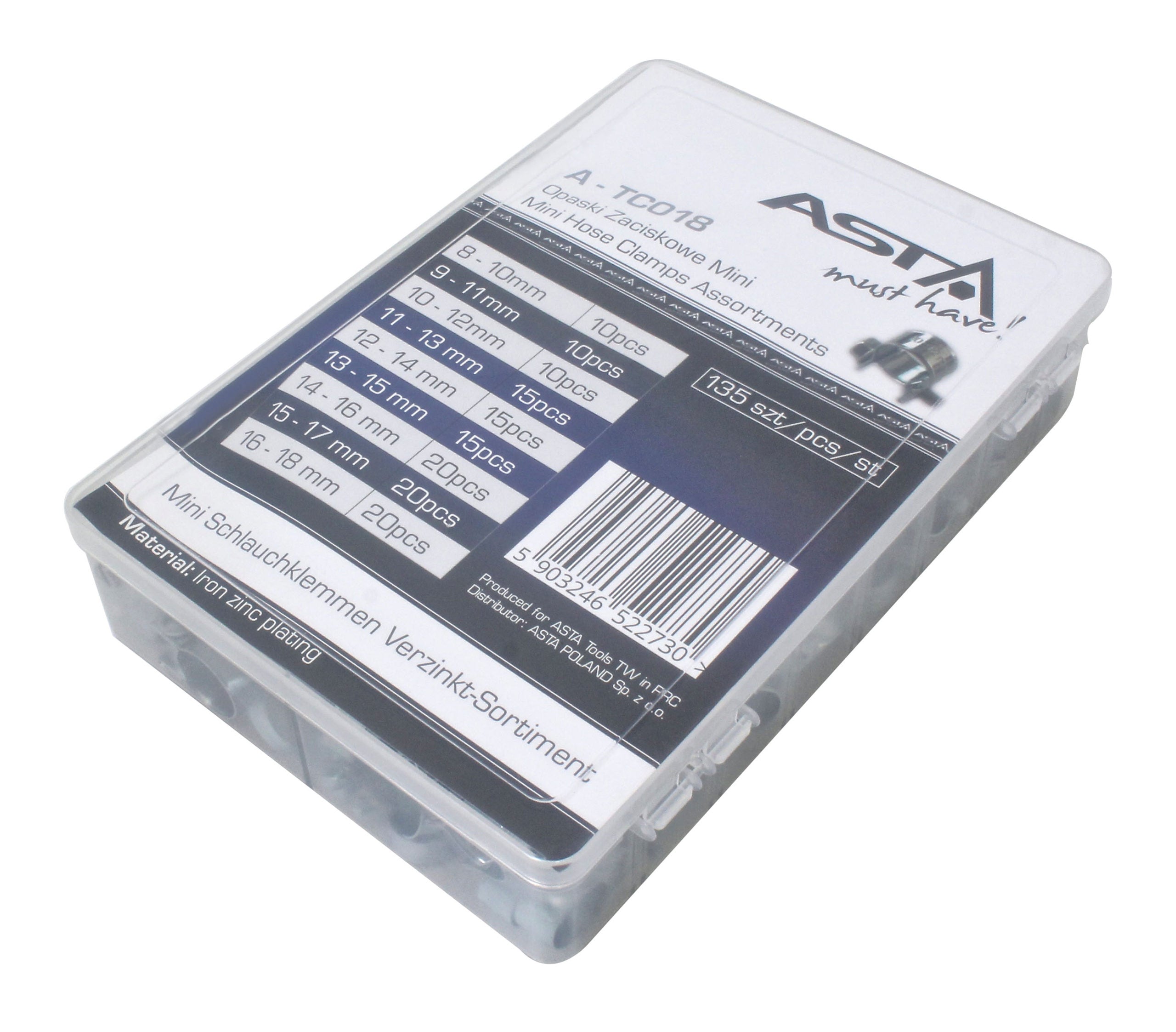 Set 135 de mini coliere metalice auto pentru furtun