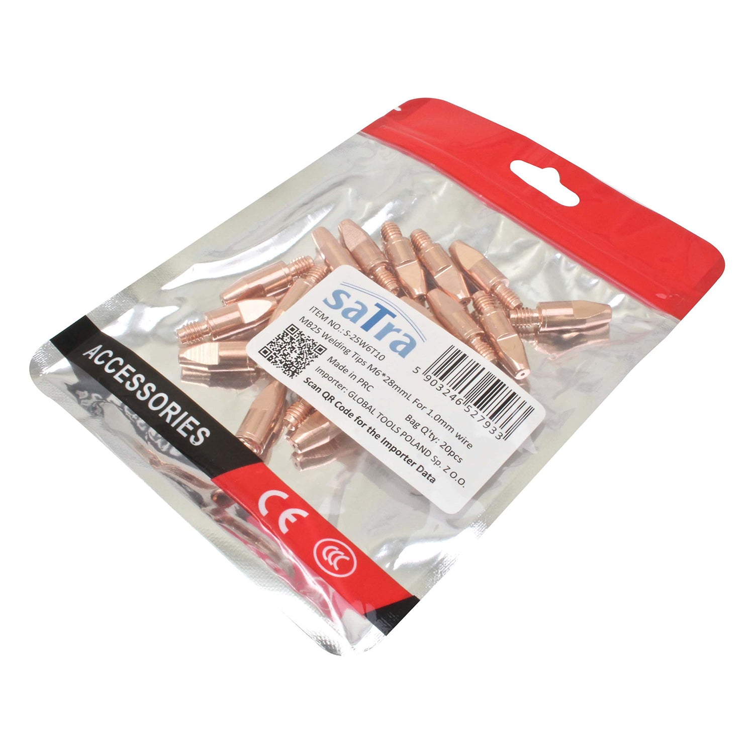 Set 20 buc duze sudura MIG/mag m6 x 28 mm pentru sarma 1.0 mm mb25/mb24/mb36