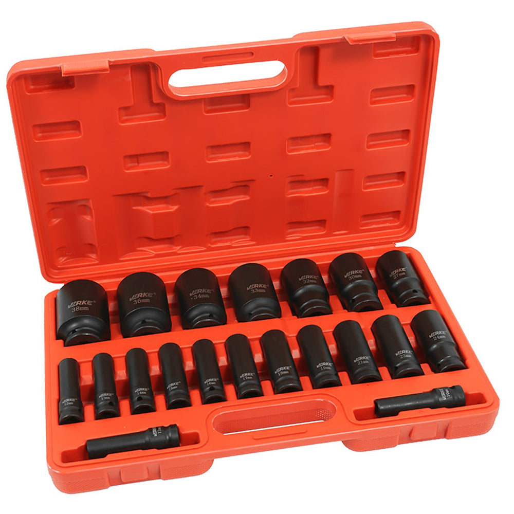 Set 20 tubulare de impact 1/2 10-38mm - VERKE