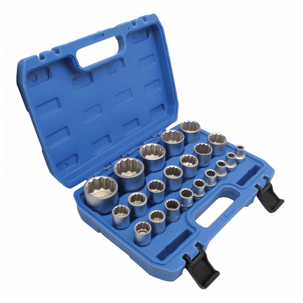 Set 21 de tubulare bihexagonale 12 laturi / colturi 1/2 8-36 mm