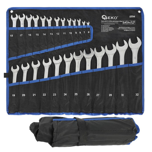 Set 25 de chei combinate fixe si inelare CRV 6-32mm - GEKO