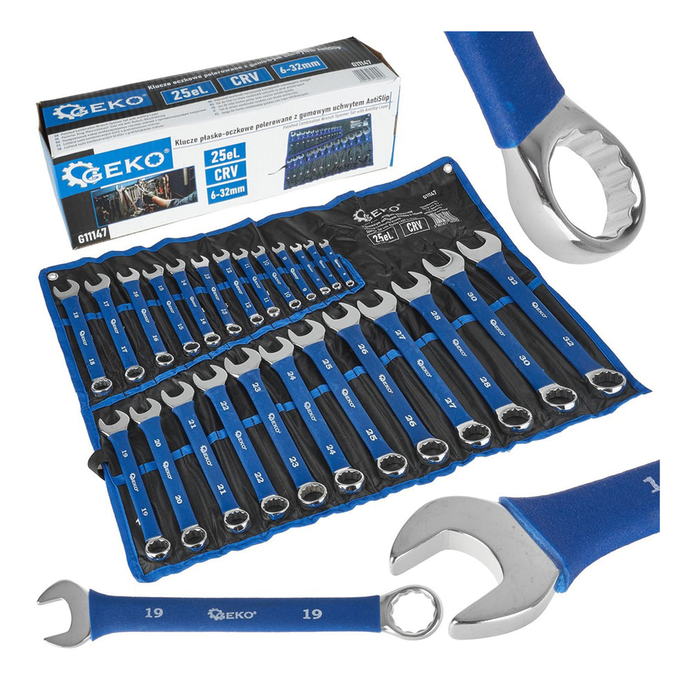 Set 25 de chei combinate inelare fixe cu prindere maner cauciucat anti-alunecare antislip 6-32mm