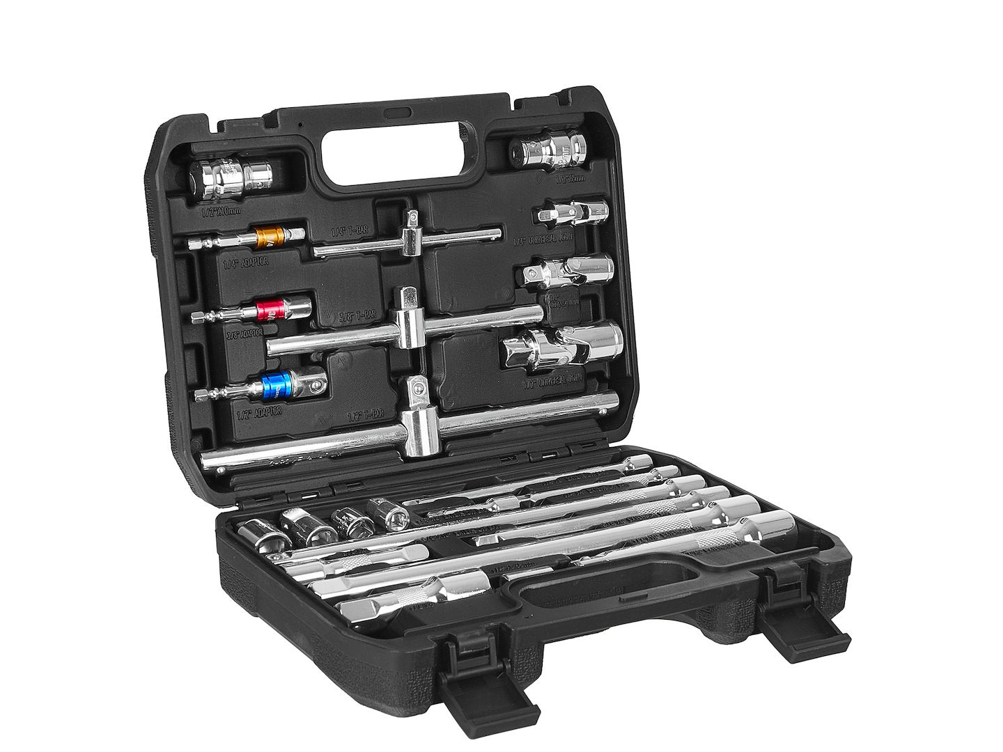 Set 25 piese prelungitoare, adaptoare si manere t 1/4 3/8 1/2 CRV - GEKO