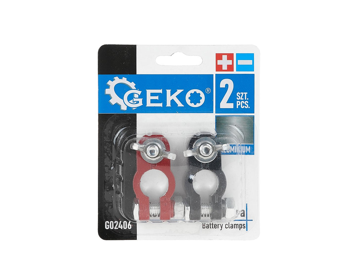 Set 2 borne din aluminiu pentru baterie acumulator auto - GEKO