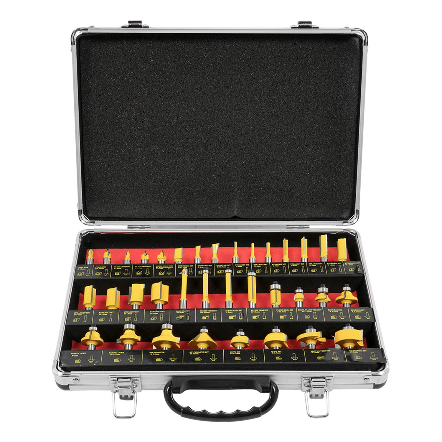 Set 35 freze profilate pentru lemn, 8mm HSS - NOTIG