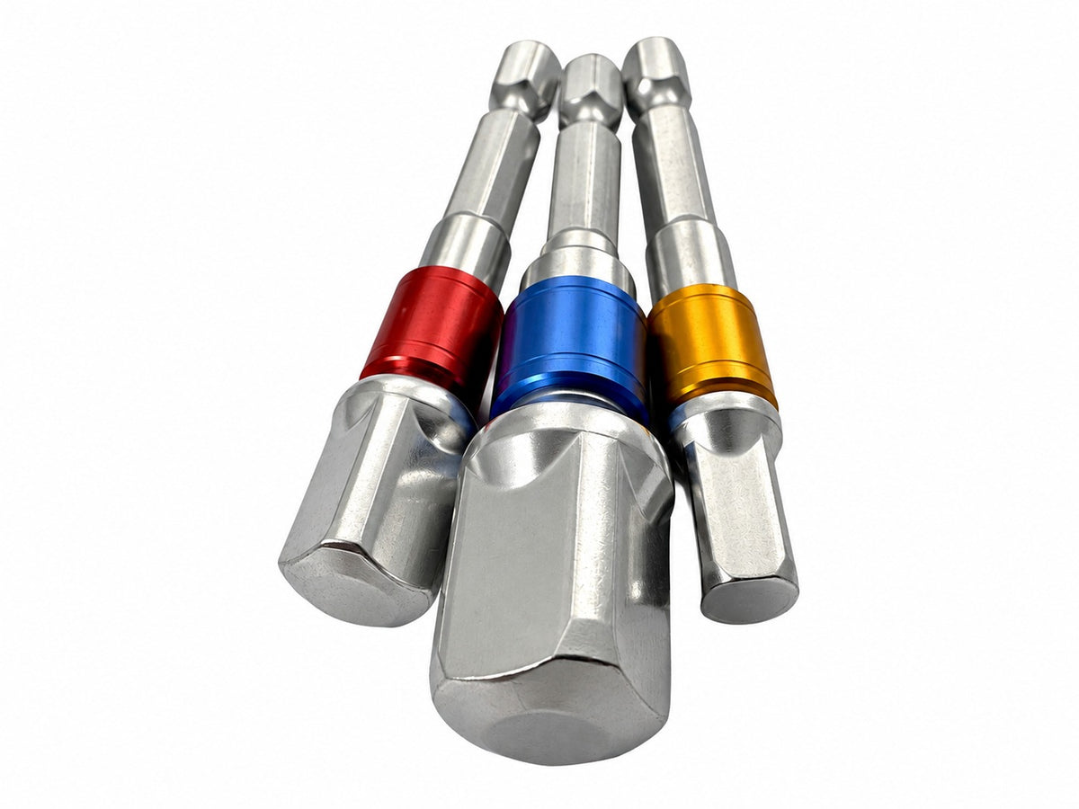 Set 3 biti adaptori hexagonali 1/4 3/8 1/2 GEBO TOOLS