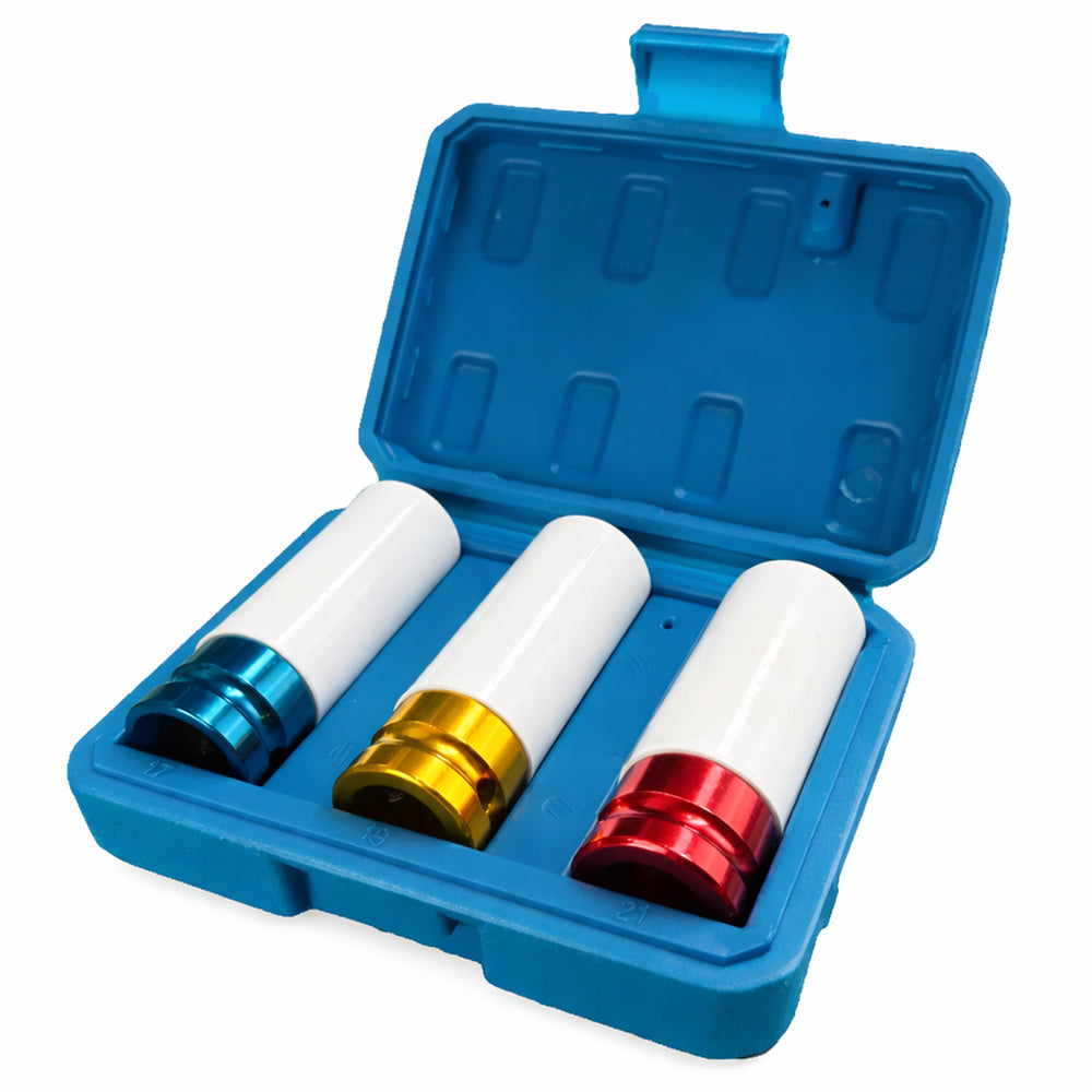 Set 3 buc tubulare cu protectie pentru jante aliaj 17 19 21 mm GEBO TOOLS