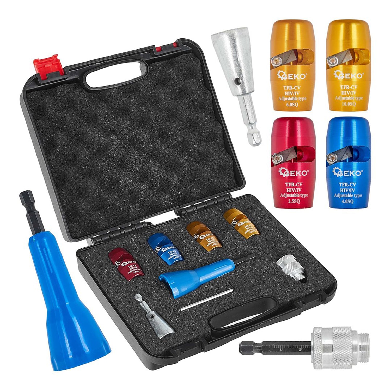 Set 4 clesti dezizolat fire electrice 2.5-10mm pentru bormasina/surubelnita